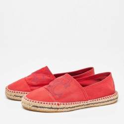 CH Carolina Herrera Red Canvas Espadrille Flats Size 40
