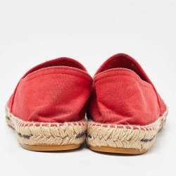CH Carolina Herrera Red Canvas Espadrille Flats Size 40