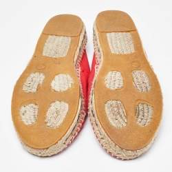 CH Carolina Herrera Red Canvas Espadrille Flats Size 40