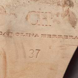 Pre Owned CH Carolina Herrera Brown Leather Strappy Sandals Size 37