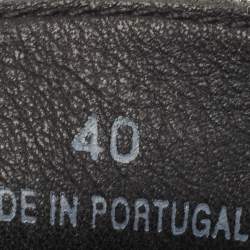 Pre Owned CH Carolina Herrera Black Leather CHCH Logo Loafers Size 40