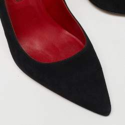 Pre Owned CH Carolina Herrera Black Suede Pointed Toe Pumps Size 36