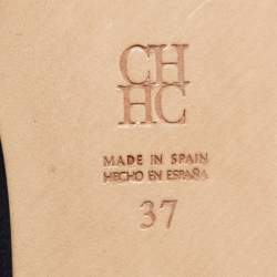 CH Carolina Herrera Blue Suede Pointed Toe Tie Up Ballet Flats Size 37