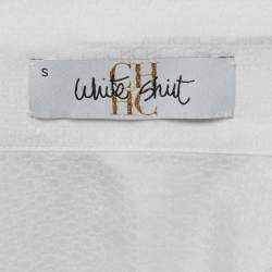 CH CH White Shirt Logo Jacquard Cotton Blouse S