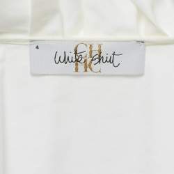 Pre Owned CH CH White Shirt Off-White Cotton Ruffled Top S