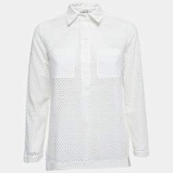 CH CH White Shirt White Cotton Button Front Shirt Blouse S