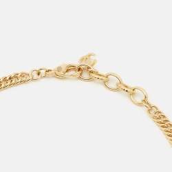 Pre Owned Chanel CC 311 Rue Cambon ID Tag Enamel Gold Tone Necklace