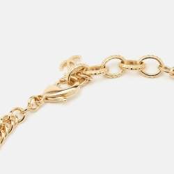 Pre Owned Chanel CC 311 Rue Cambon ID Tag Enamel Gold Tone Necklace