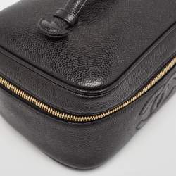 Chanel Black Caviar Leather CC Timeless Vanity Case
