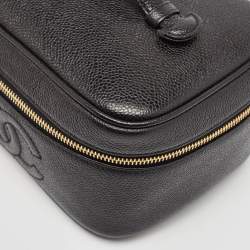 Chanel Black Caviar Leather CC Timeless Vanity Case