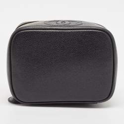 Chanel Black Caviar Leather CC Timeless Vanity Case