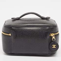 Chanel Black Caviar Leather CC Timeless Vanity Case