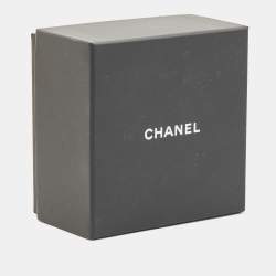 Pre Owned Chanel CC Logo Crystal Gold Tone Hoop Earrings