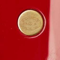 Pre Owned Chanel  CC Red Resin Gold Tone Cuff Bracelet