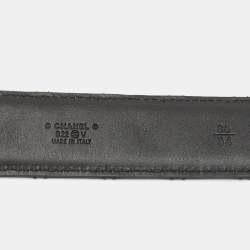 Pre Owned Chanel Black Quilted Leather CC Chain Buckle Belt 85CM