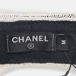  Chanel Ecru  Abaca Cotton Ribbon Visor M