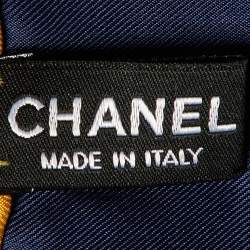 Chanel Navy Blue CC Geometric Print Silk Scarf