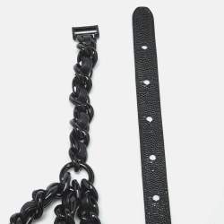 Pre Owned Chanel Black Caviar Quilted Leather Airpods Pro Belt Case