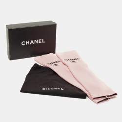 Pre Owned Chanel Pink CC Knit Leg Warmers