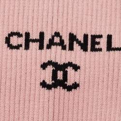 Pre Owned Chanel Pink CC Knit Leg Warmers