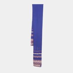 Pre Owned Chanel Purple Lurex Knit Scarf 
