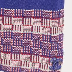 Pre Owned Chanel Purple Lurex Knit Scarf 