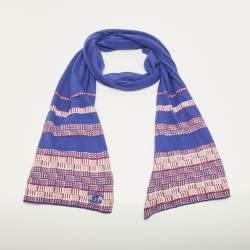 Pre Owned Chanel Purple Lurex Knit Scarf 