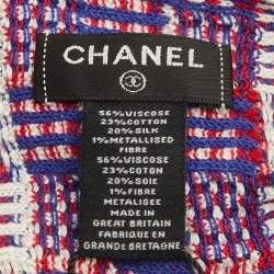 Pre Owned Chanel Purple Lurex Knit Scarf 