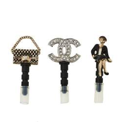 مملوكة مسبقًا Chanel CC Smartphone Dust Plugs, A Set Of Three Charms