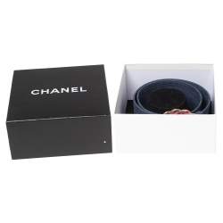 Pre Owned حزام شانيل أزرق بسلسلة وأبزيم دنيم 80 سم