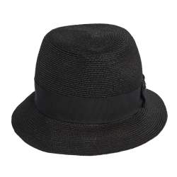 مملوكة مسبقًا Chanel Black Logo Bow Detail Abaca Fedora Hat