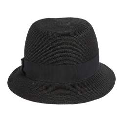 مملوكة مسبقًا Chanel Black Logo Bow Detail Abaca Fedora Hat