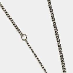 Pre Owned Chanel CC Gunmetal Tone Pendant Necklace