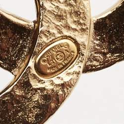 Chanel CC Gold Tone Metal Brooch