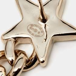 Pre Owned Chanel CC Strass Crystal Gold Tone Earrings