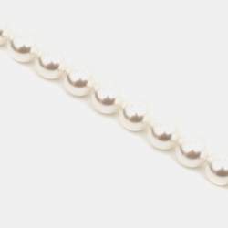 Chanel CC Faux Pearl Crystal Gold Tone Necklace