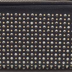 Pre Owned Chanel Black Leather Crystal Studded Bull Phone Holder    