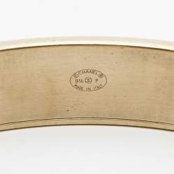 Pre Owned Chanel CC Composite Gold Tone Bangle Bracelet