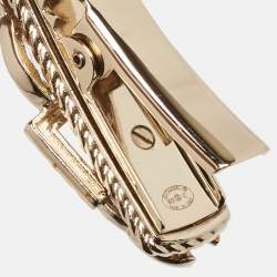 Chanel CC Rue Cambon Crystals Enamel Gold Tone Hairclip