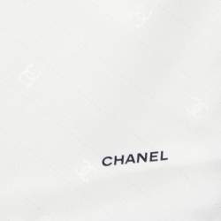 Pre Owned Chanel White Splash CC Print Silk Square Scarf