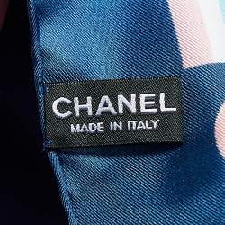 Chanel Navy Blue Cruise Print Silk Square Scarf