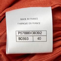 Chanel Brown Plisse Silk Jersey Wide-Leg Pants M