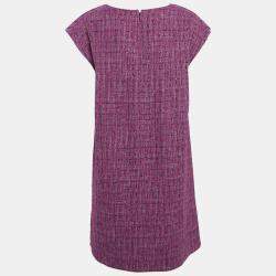 Pre Owned Chanel Purple Fantasy Tweed Mini Tunic Dress M