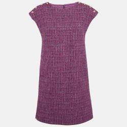 Pre Owned Chanel Purple Fantasy Tweed Mini Tunic Dress M