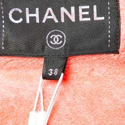 Pre Owned Chanel Coral Pink Terry One-Shoulder Cover-Up Mini Dress M