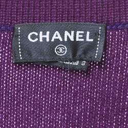 Chanel Purple Cashmere Button Front Cardigan L
