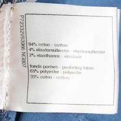 Chanel Blue Logo All Over Print Denim Jeans M Waist 27"