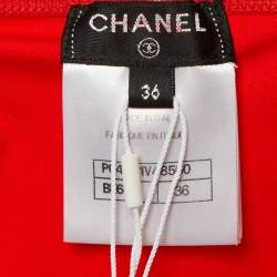 Chanel Red Jersey CC Embellished Bikini Bottom S