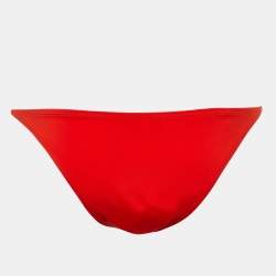 Chanel Red Jersey CC Embellished Bikini Bottom S