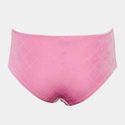Chanel Pink Logo Detail Velvet Bikini Bottom M